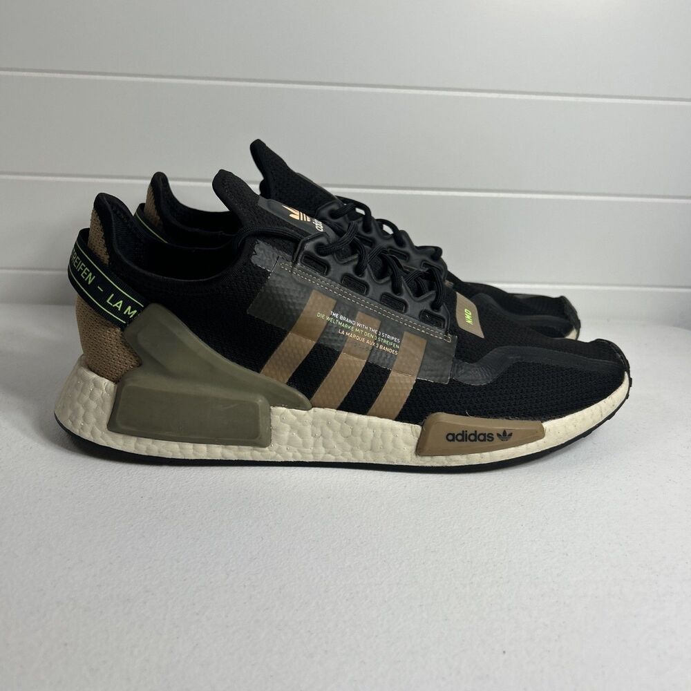Adidas NMD_R1 V2 Mens Shoes Size 13 Core Black Cardboard Sneaker Trainers